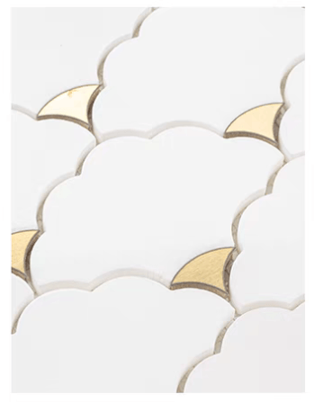 โมเสคหินอ่อน TIMELESS TILES รุ่น LUCKY CLOUD 23.7X29.8 ซม. สีขาว CRYSTAL WHITE_2